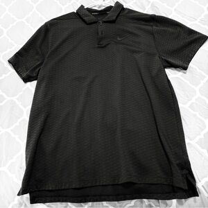 Large Nike Men's Black Polo Shirt